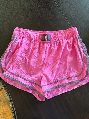 Free People Hot Pink Athletic Shorts with Gray Trim